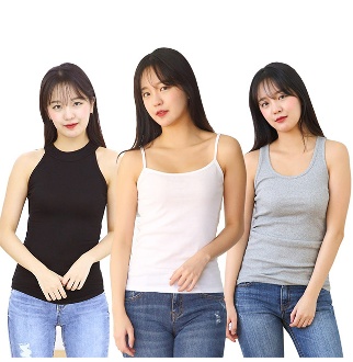 ⭐국내생산/품질보장⭐ 여성 면 골지 스판 레이온 무지 기본 롱 이너 끈나시 나시 런닝 민소매 티셔츠