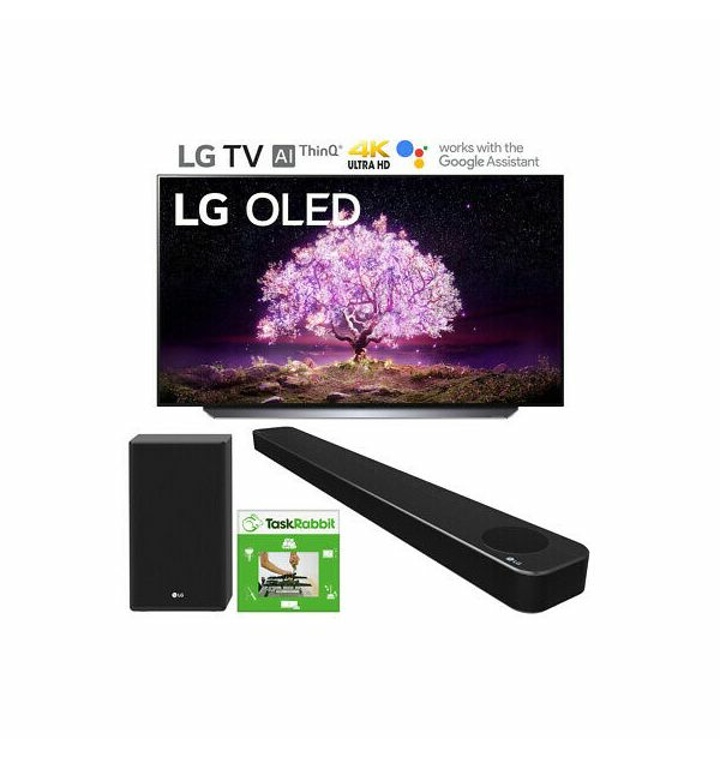 헤드폰 LG OLED55C1PUB 55 4K Smart OLED TV w AI ThinQ SP8YA Soundbar Bundle