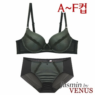 [자스민by비너스]A-F컵 패턴망사 몰드 브라팬티2종(JB1261)75A-85F