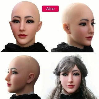 실리콘 헤드 커버, 메이크업 코스튬 롤플레잉 액세서리, 남성에서 여성으로, 현실적인 실리콘 마스크