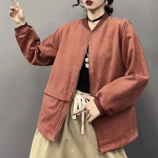 아이언하트 여성여친 잠바 집업야구항공 키작 야구 점퍼 가을 빈티지 하프 코트 캐주얼 와일드 슬림핏 KKE3