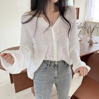 크롭가디건 여름가디건 여자 여성 봄 볼레로 이른 가을 최고 외부 착용 새로운 캐주얼 유휴 스타일 솔리드 얇은