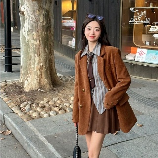 짜리점 여자 키작녀 바람막이 점퍼 마이야르 블레이저 아우터 패딩 도톰 울 빈티지 꾹4