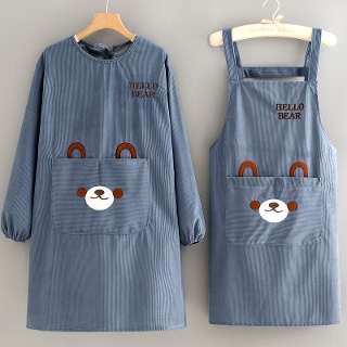애견 미용 가운 유니폼 옷 앞치마 귀여운 곰 코듀로이 미용사 강아지 네일샾