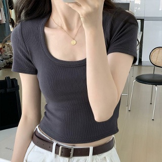 반팔 크롭 배꼽 티 필라테스 다이어트 요가 헬스 동안룩 운동 섹시
