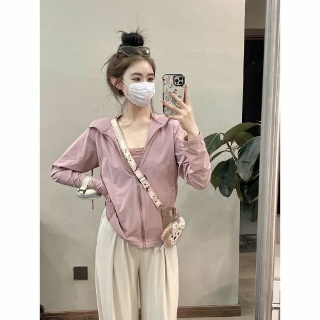 끄샵 여성점퍼 간절기 가을 아우터 아이스 자외선차단 백카라 얇은 후드 점퍼 OPH3