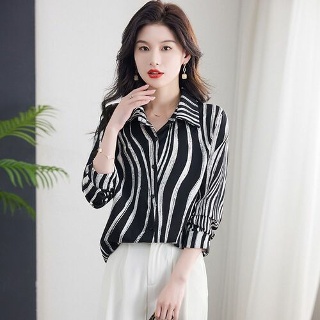 마르소 데님셔츠 여성 무지 스트라이프 여름 루즈핏 UNO5