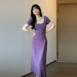 스퀘어넥꽃무늬 프릴 드레스플라워 A라인 퍼프
