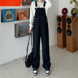여성 여름 점프슈트 오버올 멜빵 데님 롱  반바지 S~5XL 찢어진