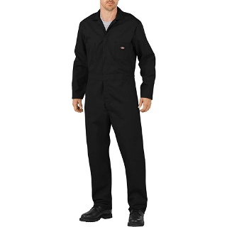 Dickies 남성용 긴소매 플렉스 커버올 헨리 셔츠, 점프수트, 블랙, XL US 136920