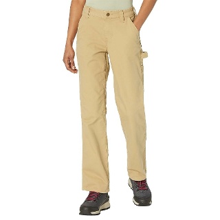 Carhartt 여성용 Rugged Flex 루즈핏 캔버스 작업 바지 베이지/카키, 다크 카키, 18 Sho