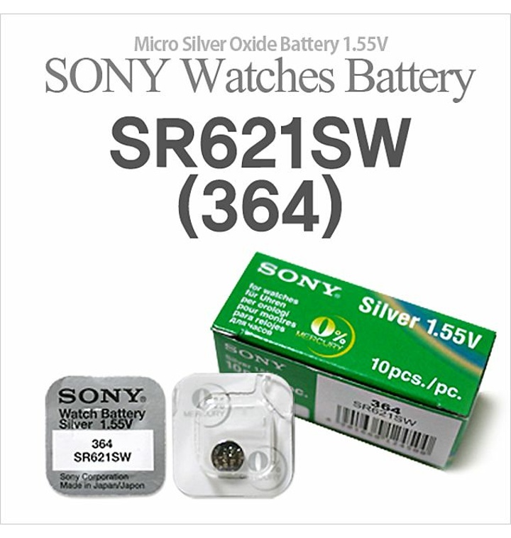 소니 SR621SW 364 1알 1.55V 시계건전지 시계건전지 건전지 수은전지 - 티몬