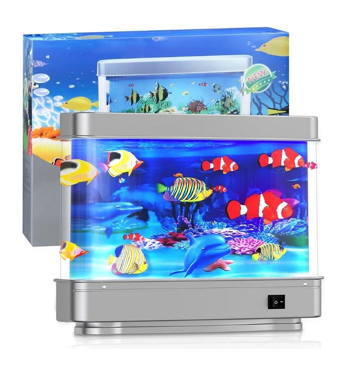 Fake Fish Tank Mini Aquarium，Fake Aquarium Decorative Lamp，F - 티몬