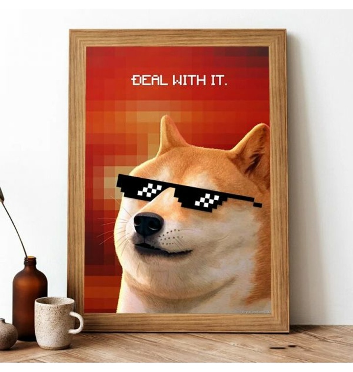 애견드라이룸 강아지드라이룸 고양이 펫 Doge Funny Poster Deal with It Peekaboo - 티몬