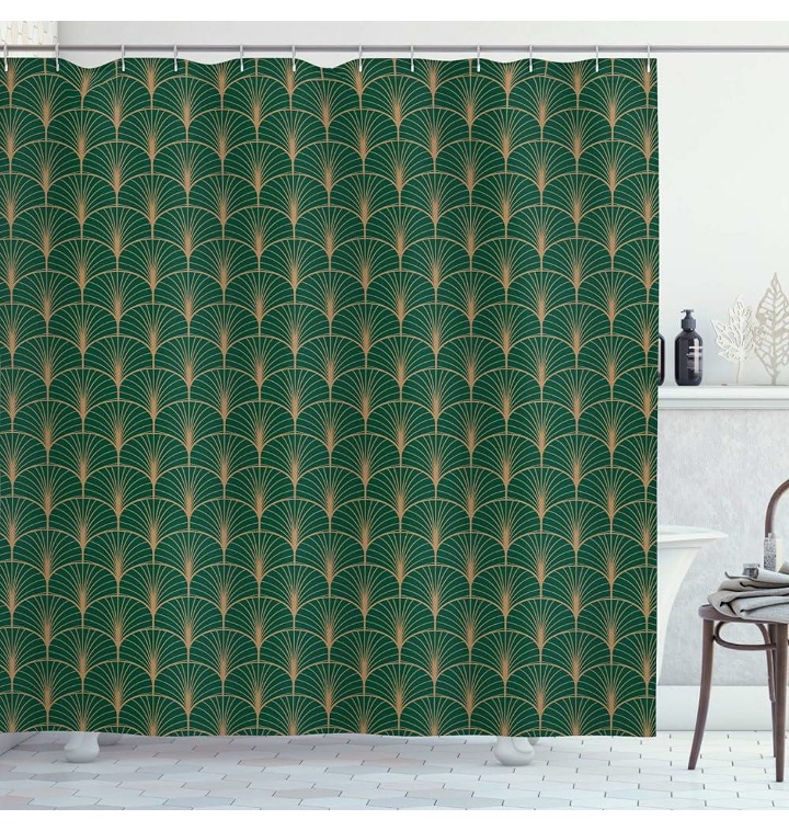 Lunarable Art Deco Shower Curtain, Geometric Circling Lines - 티몬